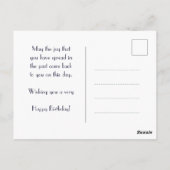 Carte postale personnalisable Joyeux Anniversaire  (Dos)