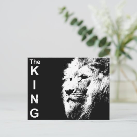 Carte Postale Personnalisable Le King Black White Pop Art Modèle (Debout devant)