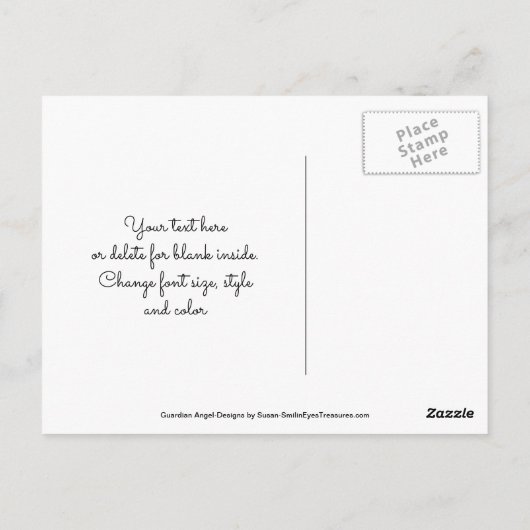 Carte postale personnalisable Merci Ange Gardien (Dos)