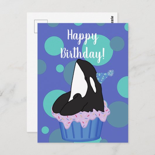 Carte Postale Personnalisable Orca Killer Whale Anniversaire (Devant / Derrière)