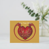 Carte postale personnalisable Ornate Red Heart (Debout devant)
