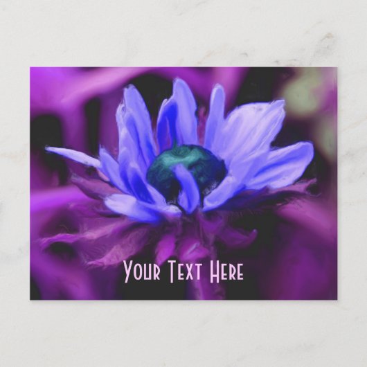 Carte Postale Personnalisable Purple Daisy Floral (Devant)
