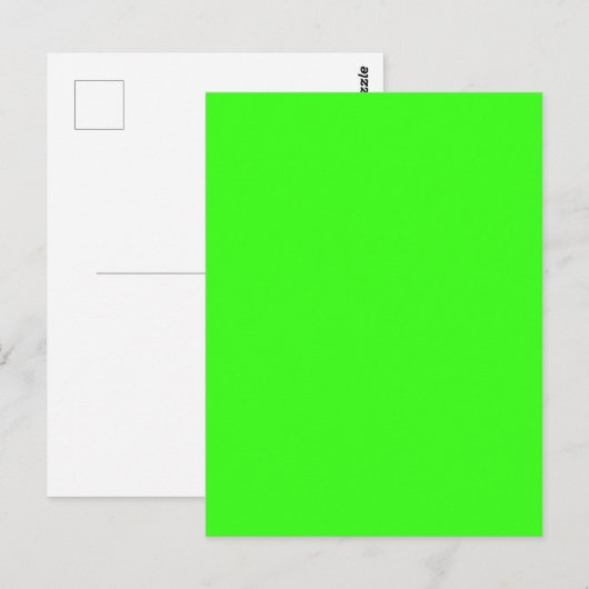 Carte postale personnalisable vert néon (Devant / Derrière)