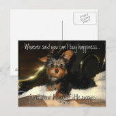 Carte postale personnalisable Yorkie Happiness (Devant / Derrière)