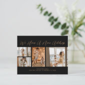 Carte Postale Personnalisé 4 Photos Or Noir Script Décontracté D (Debout devant)