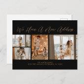 Carte Postale Personnalisé 4 Photos Or Noir Script Décontracté D (Devant / Derrière)