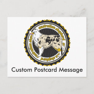 Carte Postale Personnalisé Amoureux des chiens Australian Shephe