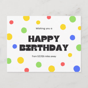 Carte Postale Personnalisé - Anniversaire de loin