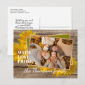 Carte Postale Personnalisé avec amour pour la fête de Thanksgivi (Devant / Derrière)