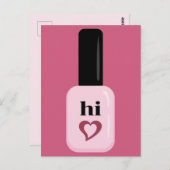 Carte Postale Personnalisé Chic tendance moderne ongle rose polo (Devant / Derrière)