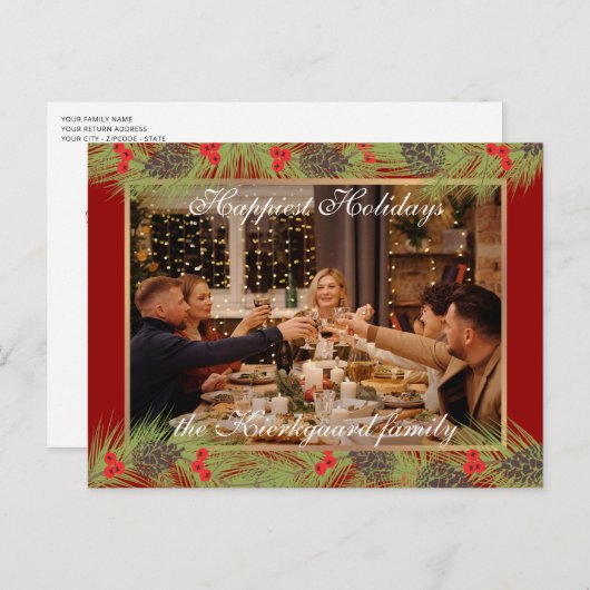 Carte Postale Personnalisé Classique Classique Chic Happest Holi (Devant / Derrière)