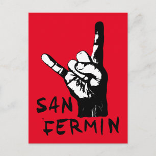 Carte Postale Personnalisé, cool San Fermin doigts roche tête de