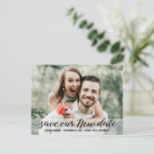 Carte Postale Personnalisé Enregistrer notre nouvelle date maria (Debout devant)