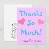 Carte Postale Personnalisé et amusement "mercis tellement !" (Devant / Derrière)