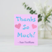 Carte Postale Personnalisé et amusement "mercis tellement !" (Debout devant)