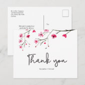 Carte Postale Personnalisé | Fleur de cerisiers | Remerciements  (Devant / Derrière)
