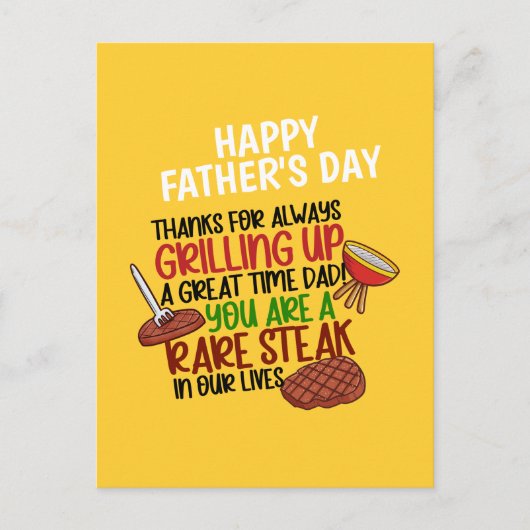 Carte Postale Personnalisé Funny Grill Chef Papa (Devant)
