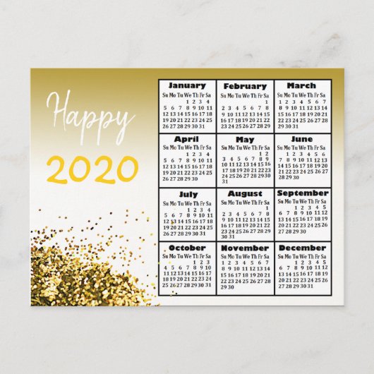 Carte Postale Personnalisé Happy 2020 Nouvel An Personnalisé (Devant)