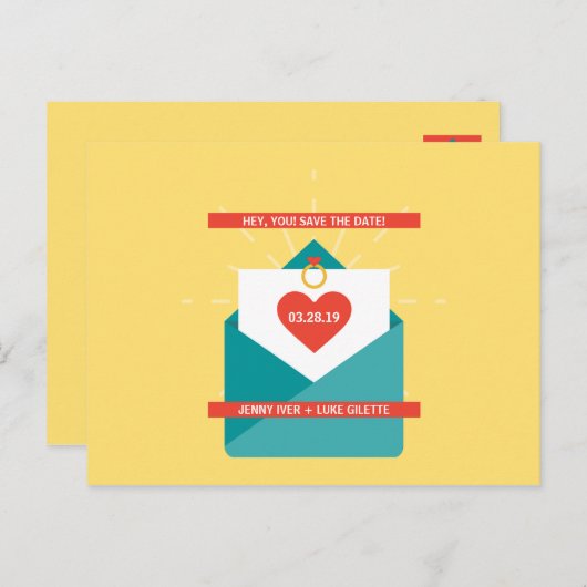 Carte Postale Personnalisé - Illustration Mignonne Enregistrer L (Devant / Derrière)