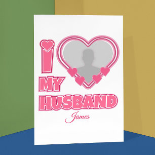 Carte Postale Personnalisé J'aime mon mari – Ajouter une photo e