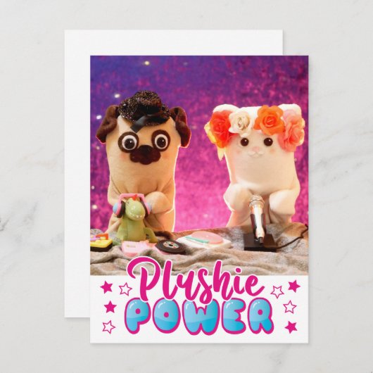 Carte Postale Personnalisé Kawaii Cute Plushie Power Plushiemail (Devant / Derrière)