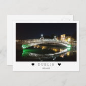 Carte Postale Personnalisé, Liffey river à Dublin, Irlande (Devant / Derrière)