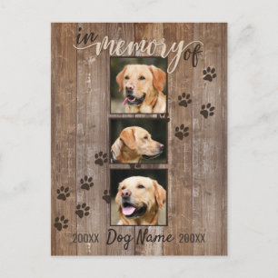 Carte Postale Personnalisé Mémorial Chien Russe Bois Look Sympat