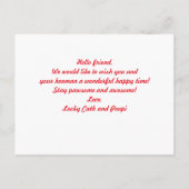 Carte Postale Personnalisé Mignon Rouge Coeurs Stylish Photo (Dos)