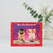 Carte Postale Personnalisé Mignon Rouge Coeurs Stylish Photo (Debout devant)