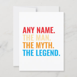 Carte Postale Personnalisé Nom L'Homme Le Mythe La Légende Rétro