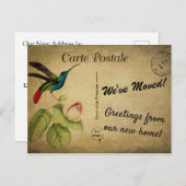 Carte Postale Personnalisé Nous avons déplacé Faire-part oiseau  (Devant / Derrière)