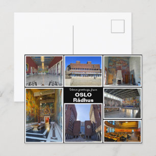 Carte Postale Personnalisé, Oslo rådhus, Norvège