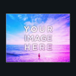 Carte Postale Personnalisé Personnalisé 2 Photo Purple Rétrowave<br><div class="desc">Téléchargez votre photo et créez votre carte postale personnalisée Purple rétrowave ! Faites votre cadeau parfait pour les amis, les couples, les enfants et la famille, créez votre meilleur souvenir, dites bonjour à vos bien-aimés de vos voyages! Voulez-vous acheter ces paysages de plage sans les personnaliser ? Ces photos extraordinaires...</div>