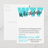 Carte Postale Personnalisé Quel 40e anniversaire drôle (Devant / Derrière)