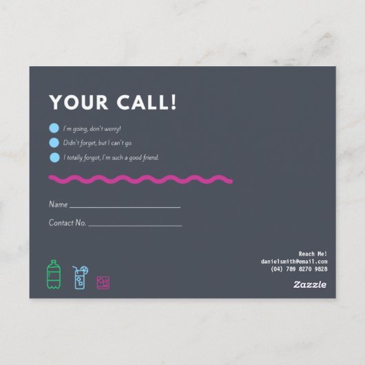 Carte Postale Personnalisé - RSVP (Dos)