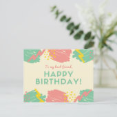 Carte Postale Personnalisé - Traits de Pinceau Colorés Pastel (Debout devant)