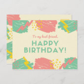 Carte Postale Personnalisé - Traits de Pinceau Colorés Pastel (Devant / Derrière)