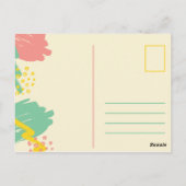 Carte Postale Personnalisé - Traits de pinceau pastel colorés (Dos)