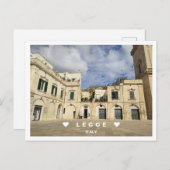 Carte Postale Personnalisé, une vue de Lecce, Pouilles, Italie P (Devant / Derrière)