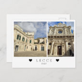 Carte Postale Personnalisé, une vue de Lecce, Pouilles, Italie P (Devant / Derrière)