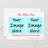 Carte Postale Personnalisé, vous nous manquez (Devant / Derrière)