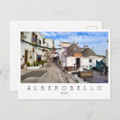Carte Postale Personnalisé, vue sur Alberobello, les Pouilles (Devant / Derrière)