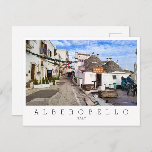 Carte Postale Personnalisé, vue sur Alberobello, les Pouilles (Devant / Derrière)