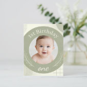 Carte postale personnalisée - 1er anniversaire ave (Debout devant)