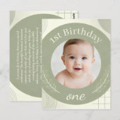 Carte postale personnalisée - 1er anniversaire ave (Devant / Derrière)