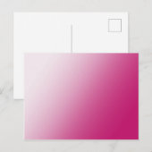 Carte postale personnalisée à dégradé rose chaud (Devant / Derrière)