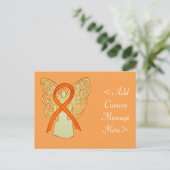 Carte postale personnalisée Angle ruban orange de  (Debout devant)