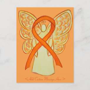 Carte postale personnalisée Angle ruban orange de 