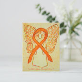Carte postale personnalisée Angle ruban orange de (Debout devant)