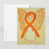Carte postale personnalisée Angle ruban orange de (Devant / Derrière)